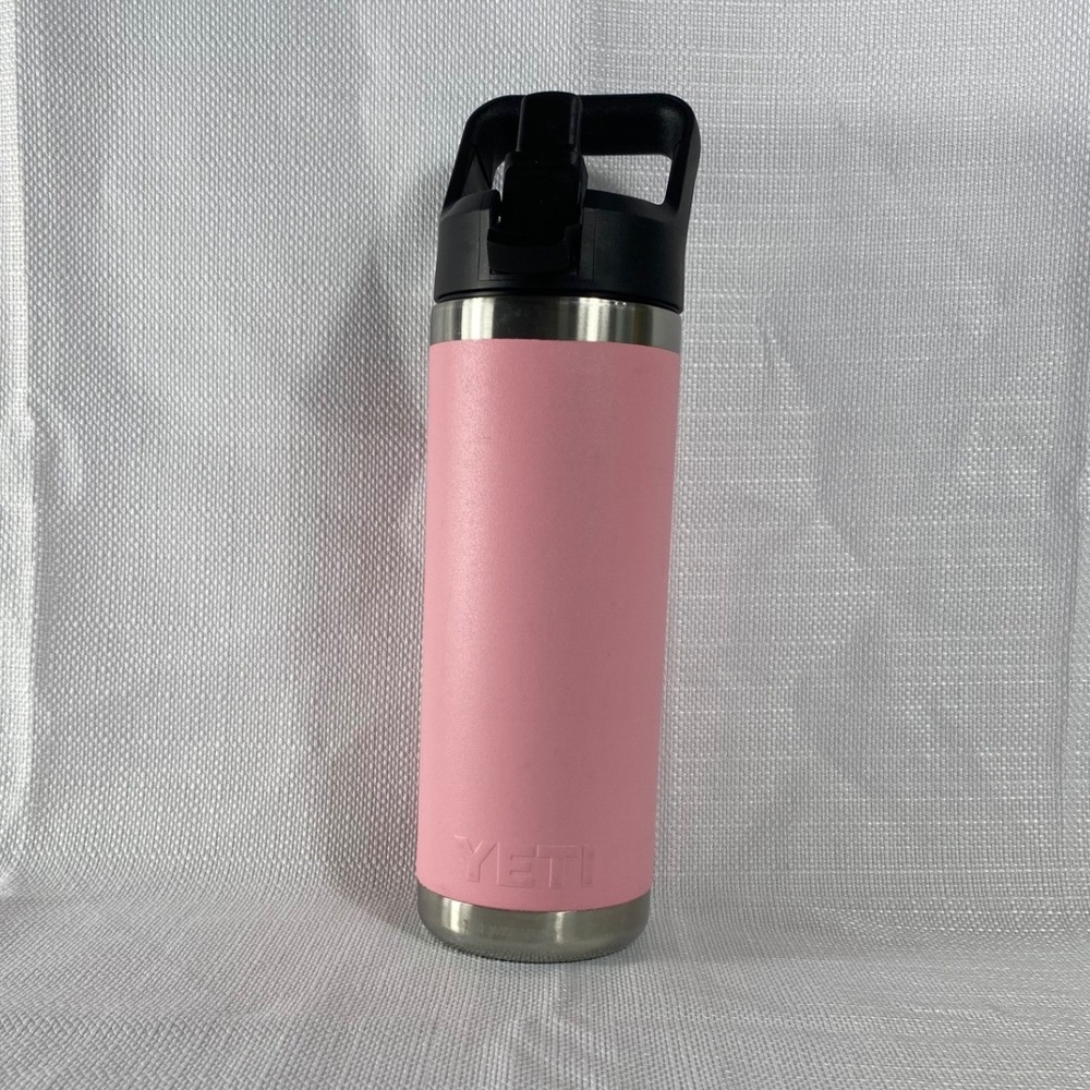 YETI Rambler 18 oz Bottle Straw Cap Power Pink Stainless Steel Vacuum Insulated